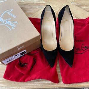 Christian Louboutin Decol Tish 100 Veau Velours Black 38.5